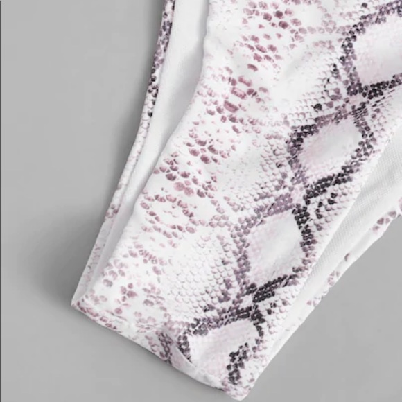 Snakeskin Strapless Bandeau Cheeky Bikini - Picture 4 of 7